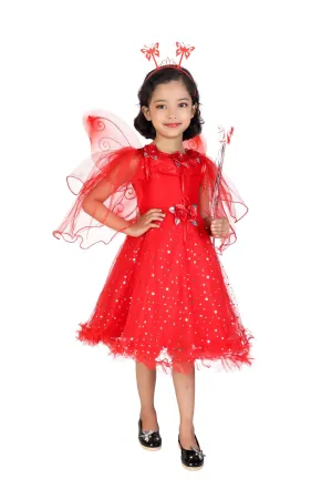 Ahhaaaa GIrls Cotton A-Line Maxi Dress/Angel Pari Dress/Christmas Gown