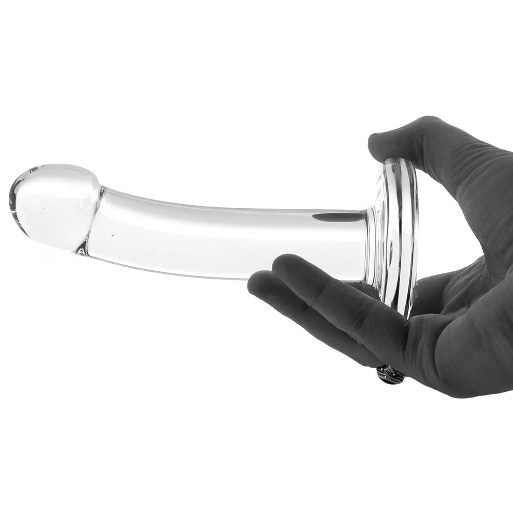 Blown Basic Curve 6 Inch Glass Dildo in Clear