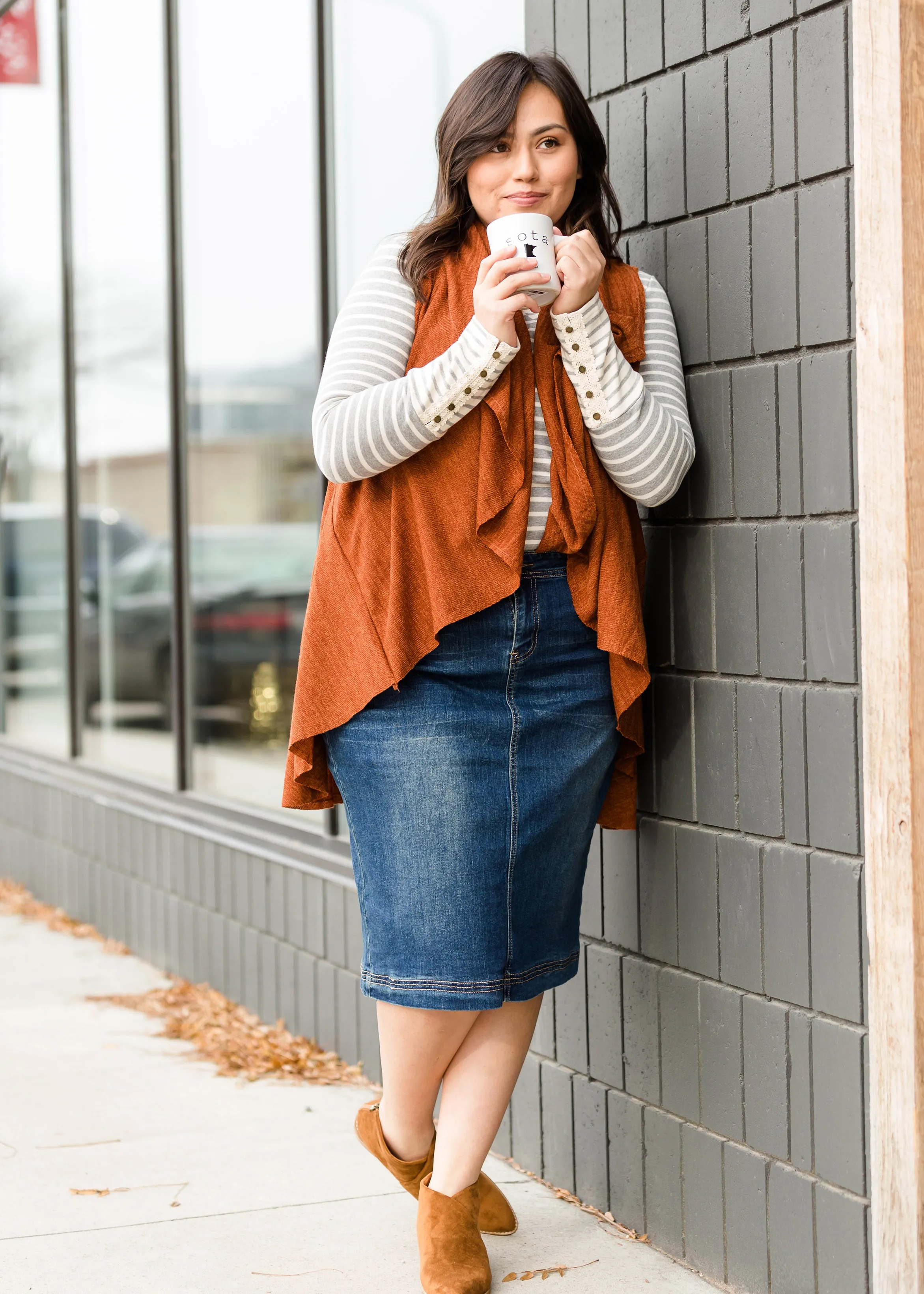Button Sleeve Striped Sweater - FINAL SALE