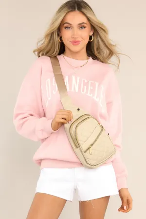 City Of Angels Light Pink Embroidered Sweatshirt