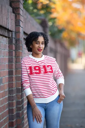 Delta 1913 Red and White Striped Sweatshirt