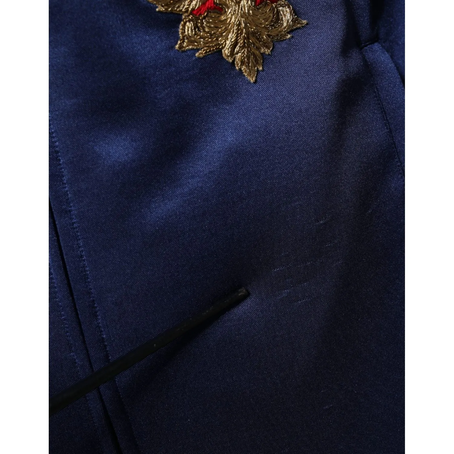 Dolce & Gabbana Blue Heraldic Patch Stripe King Bee Sweater