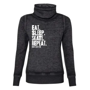 Eat Sleep Skate Repeat Cowl Neck Sweatshirt