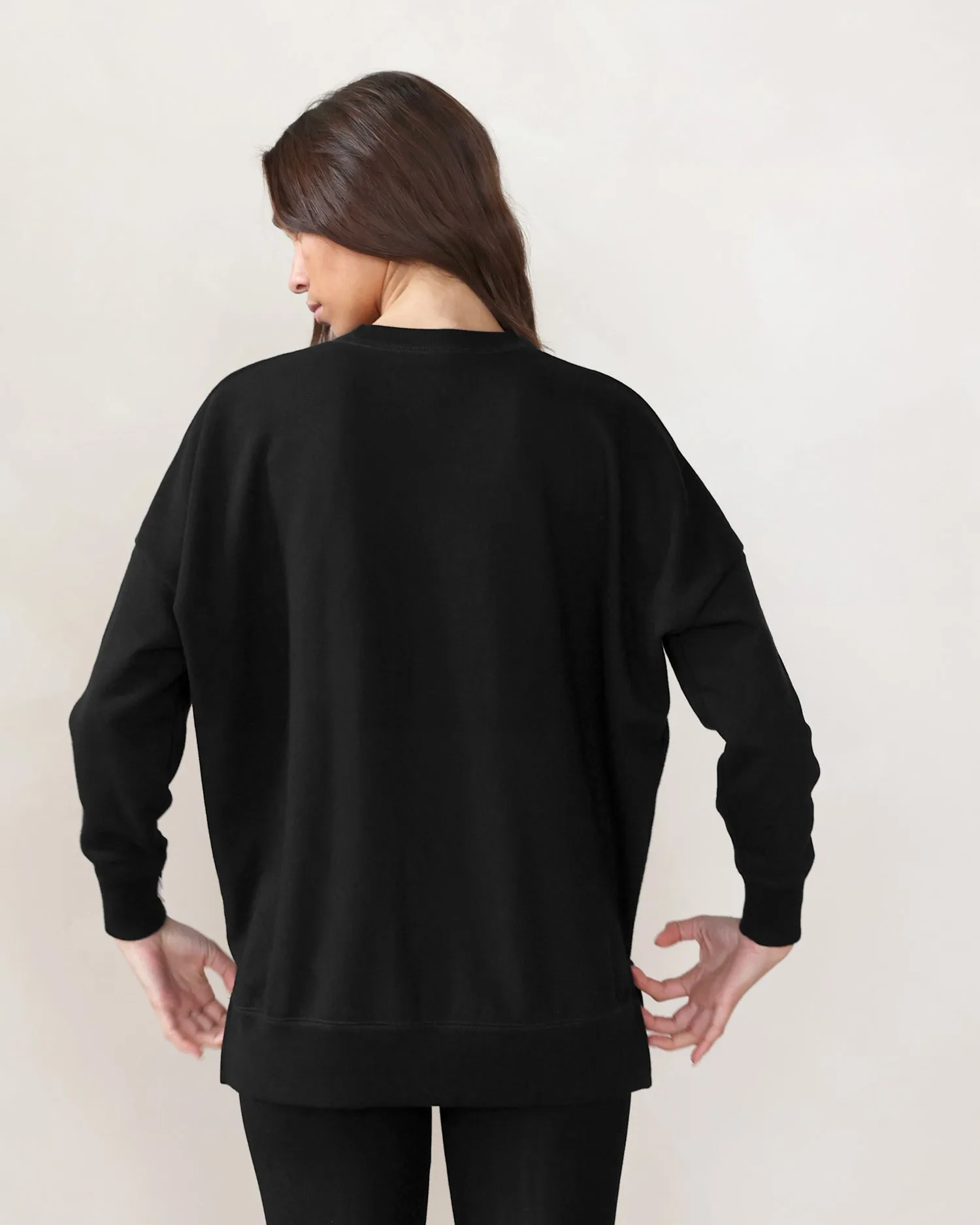 French Terry Long Sweatshirt Black