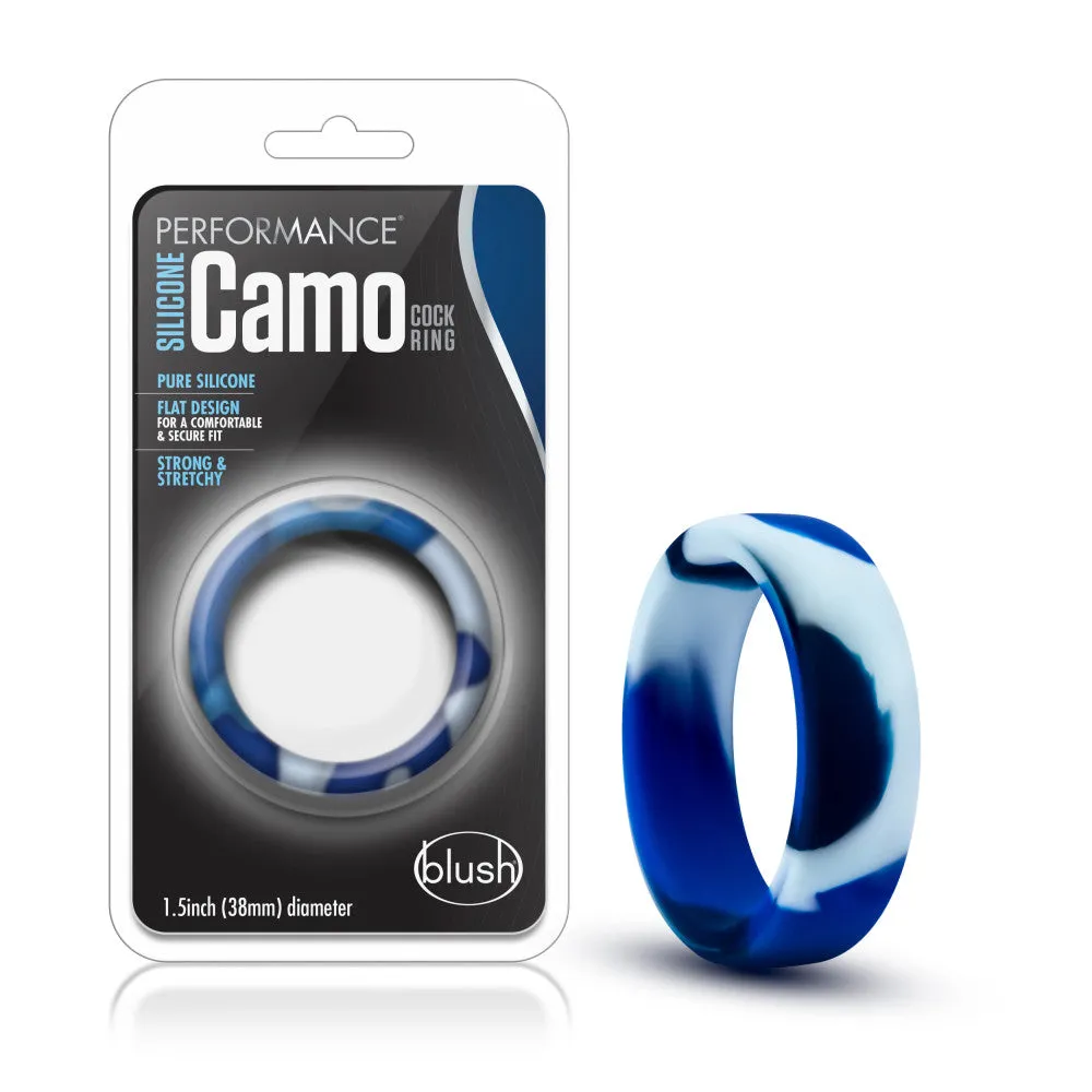 Performance By Blush® | Blue Camo Penis Ring - Made with Puria™ Silicone