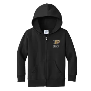 Personalized Anaheim Ducks Secondary Toddler Full-Zip Hooded Sweatshirt