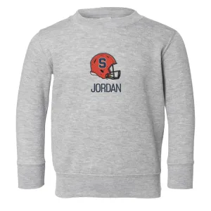 Personalized Syracuse Orange Helmet Toddler Crewneck Sweatshirt