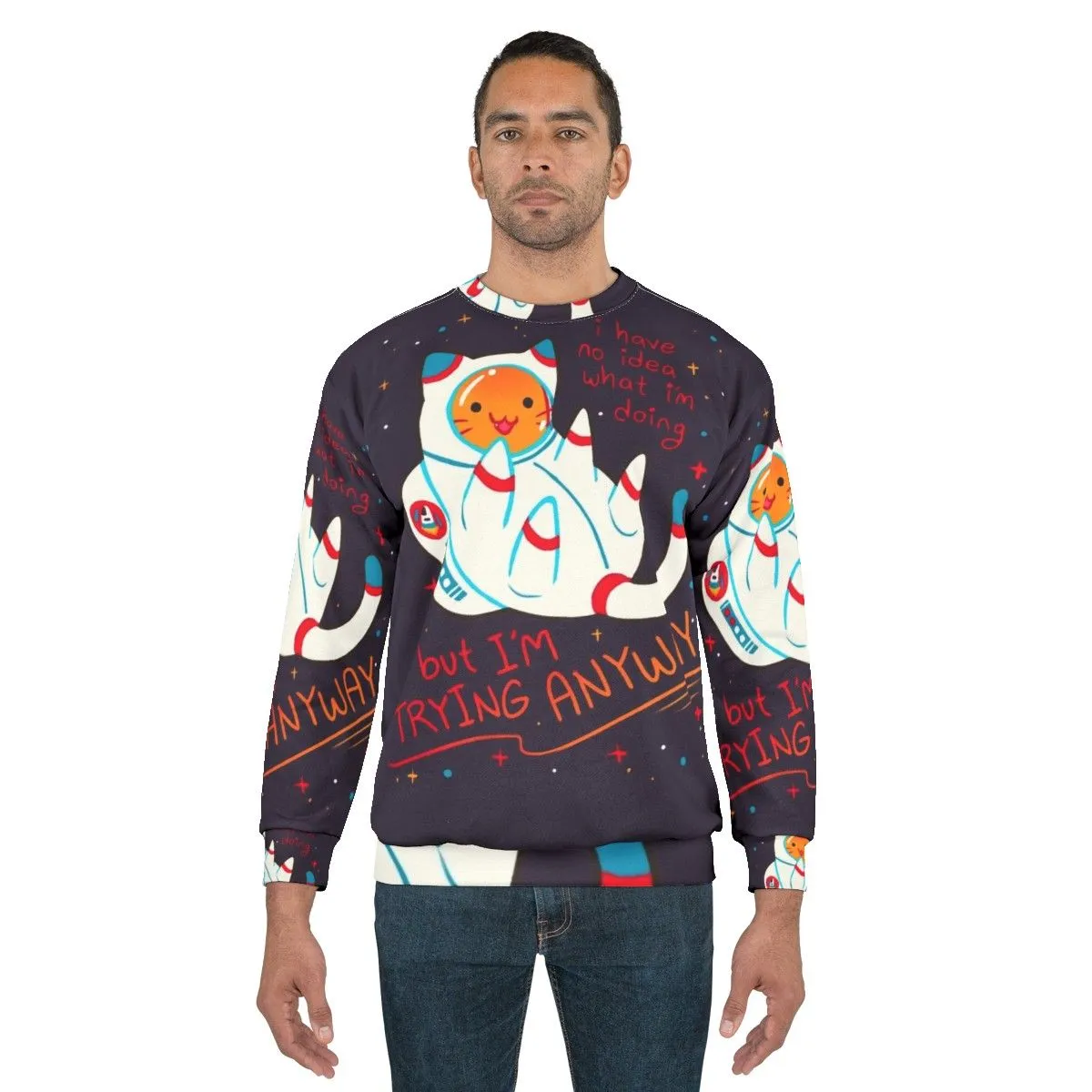 "Catstronaut" Positive Affirmation Mental Health Sweatshirt