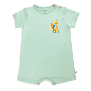 Rainbow Safari Short Sleeve Baby Romper Playsuit (Green)