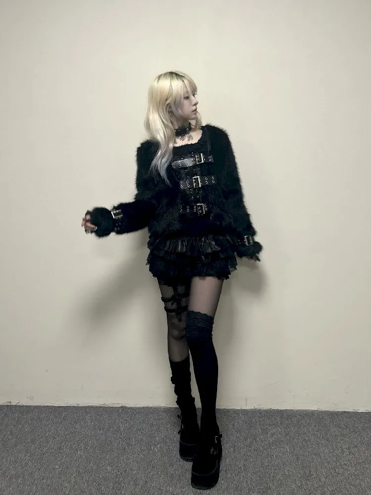 Studded Button Patchwork Sweater Jacket【s0000010766】