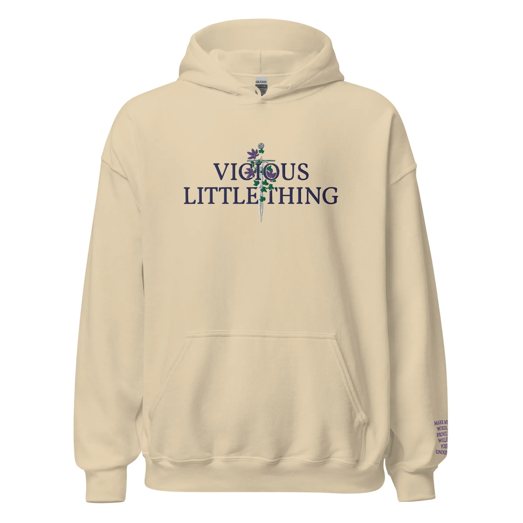 Vicious Little Thing Paedyn Gray Embroidered Hooded Sweatshirt